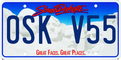 SD license plate 0SKV55