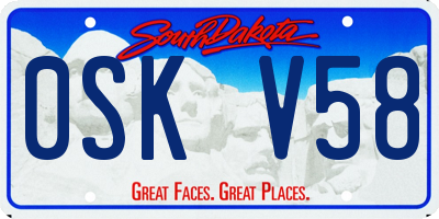SD license plate 0SKV58