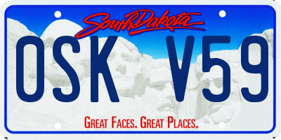 SD license plate 0SKV59