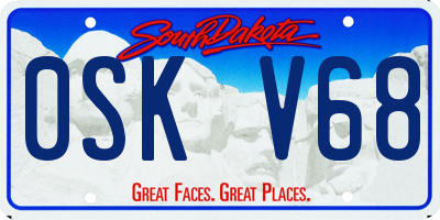 SD license plate 0SKV68
