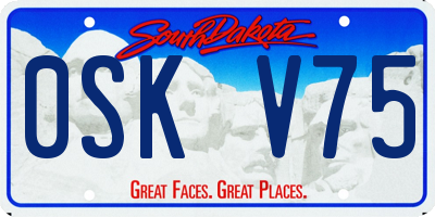 SD license plate 0SKV75