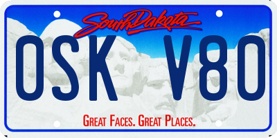 SD license plate 0SKV80
