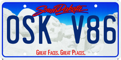 SD license plate 0SKV86