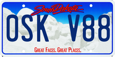 SD license plate 0SKV88