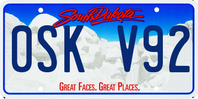 SD license plate 0SKV92