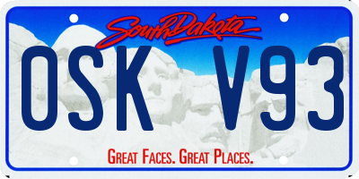 SD license plate 0SKV93