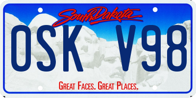 SD license plate 0SKV98