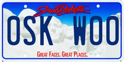 SD license plate 0SKW00