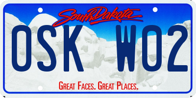 SD license plate 0SKW02
