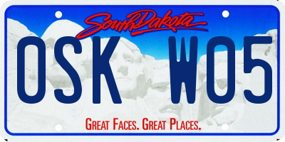 SD license plate 0SKW05