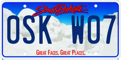 SD license plate 0SKW07