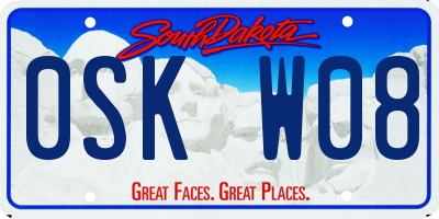 SD license plate 0SKW08