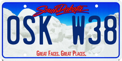 SD license plate 0SKW38