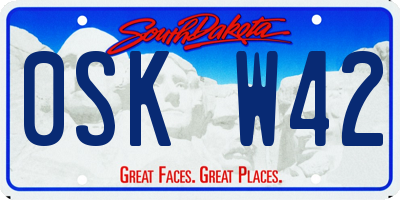 SD license plate 0SKW42