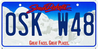 SD license plate 0SKW48