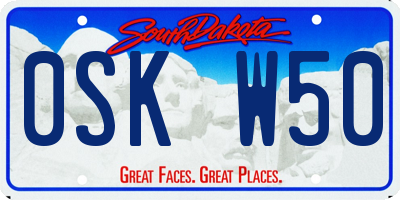 SD license plate 0SKW50