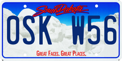 SD license plate 0SKW56