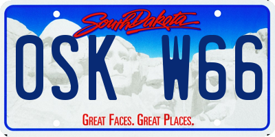 SD license plate 0SKW66