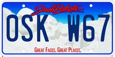 SD license plate 0SKW67
