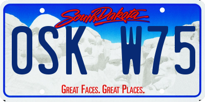 SD license plate 0SKW75