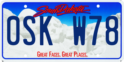 SD license plate 0SKW78
