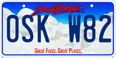 SD license plate 0SKW82