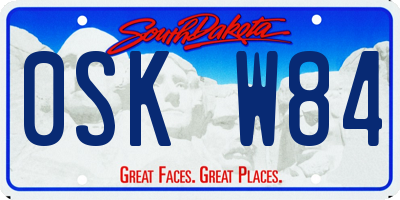 SD license plate 0SKW84
