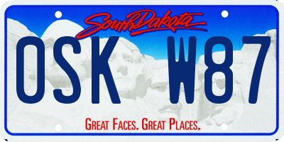 SD license plate 0SKW87