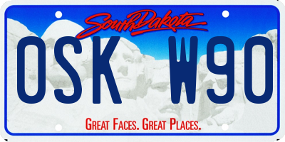 SD license plate 0SKW90