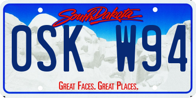 SD license plate 0SKW94