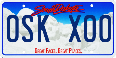 SD license plate 0SKX00