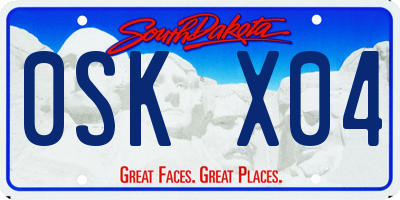 SD license plate 0SKX04