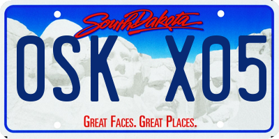 SD license plate 0SKX05