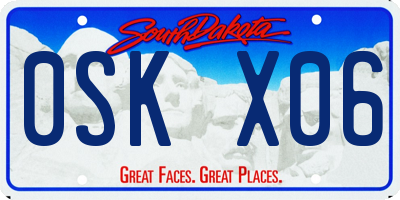 SD license plate 0SKX06