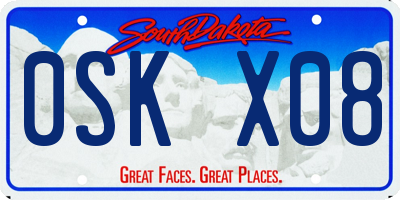 SD license plate 0SKX08