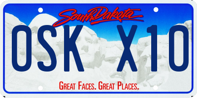 SD license plate 0SKX10