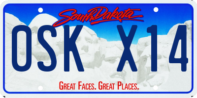 SD license plate 0SKX14