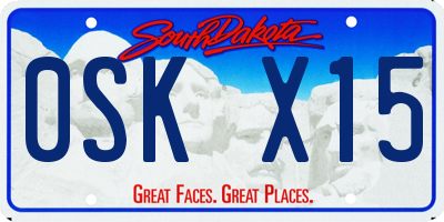 SD license plate 0SKX15