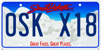 SD license plate 0SKX18