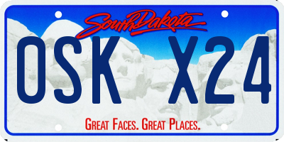 SD license plate 0SKX24