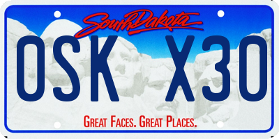 SD license plate 0SKX30