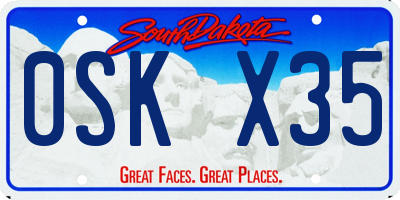 SD license plate 0SKX35