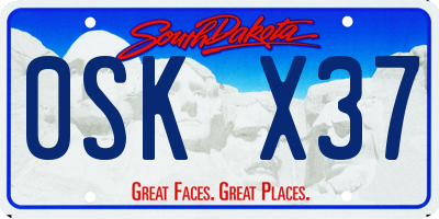SD license plate 0SKX37