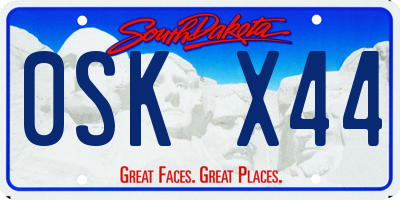 SD license plate 0SKX44