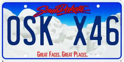 SD license plate 0SKX46