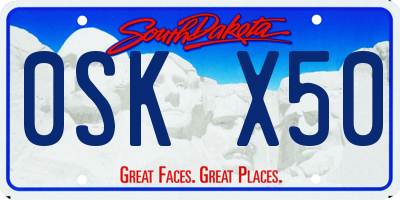 SD license plate 0SKX50