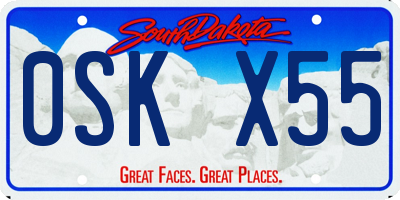 SD license plate 0SKX55
