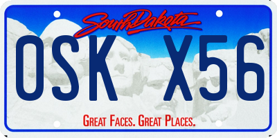 SD license plate 0SKX56