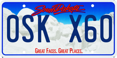 SD license plate 0SKX60