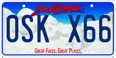 SD license plate 0SKX66